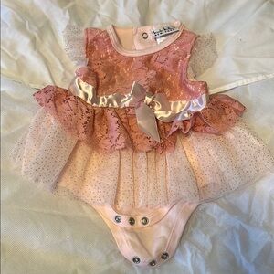 Pink Lace Baby One Piece